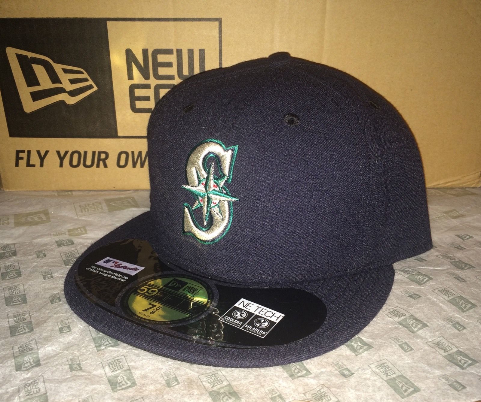 New Era 59FIFTY SE Seattle Mariners Authentic Size 7 5/8 MLB Baseball Cap